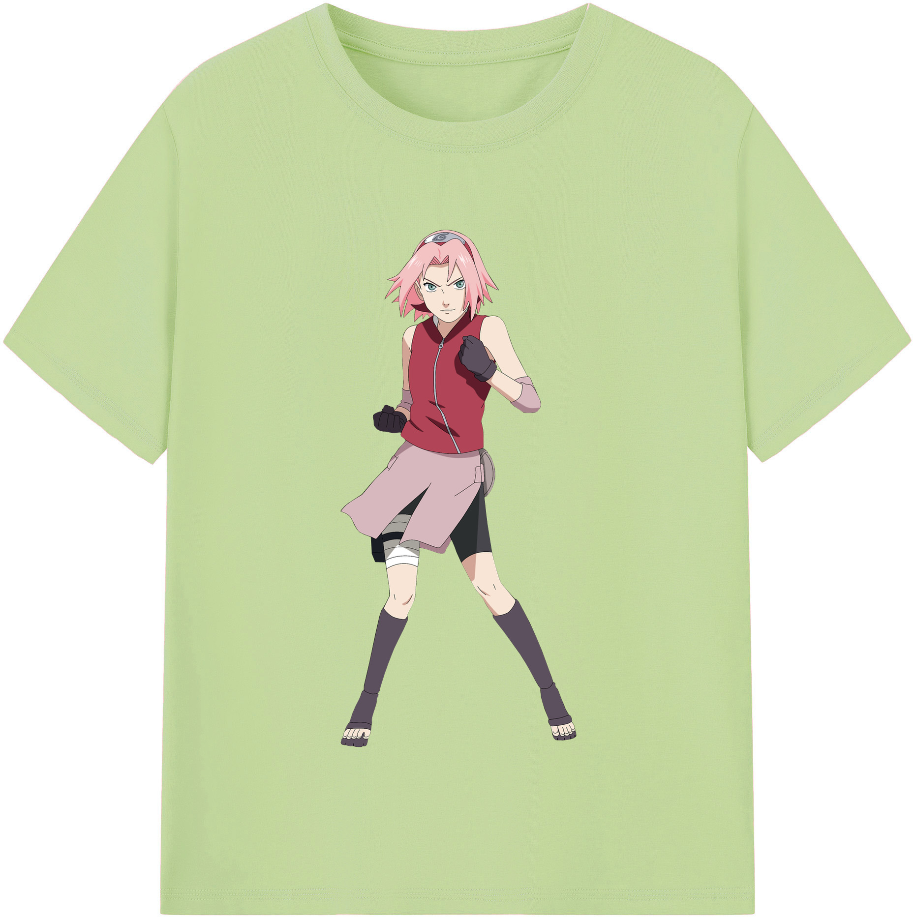 （画像用） NARUTO -ナルト- 春野サクラ Haruno Sakura 綿100％半袖Tシャツ（フロントプリント）